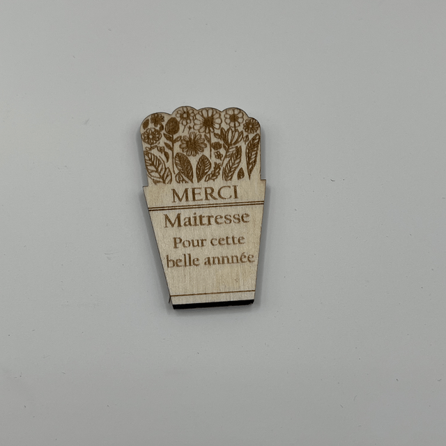 magnet pot de fleurs merci maitresse , atsem, nounou