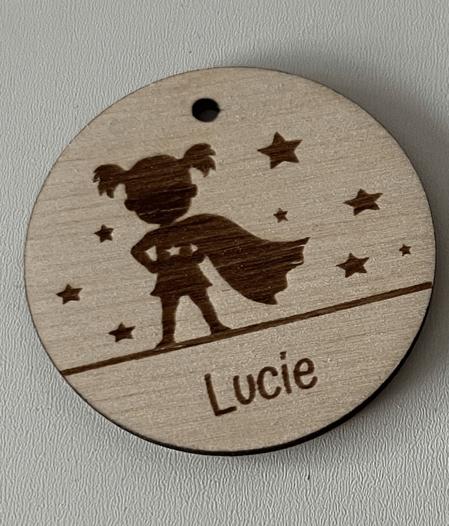 Etiquette pour sac personnalisée super mini hero