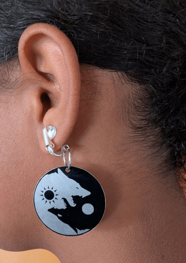 Boucles d'oreilles Yin Yang en métal