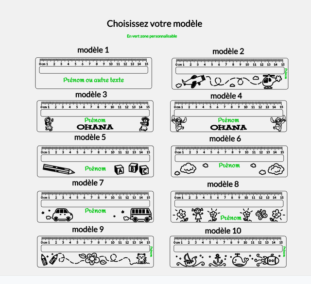 Règle aide à la lecture personnalisée