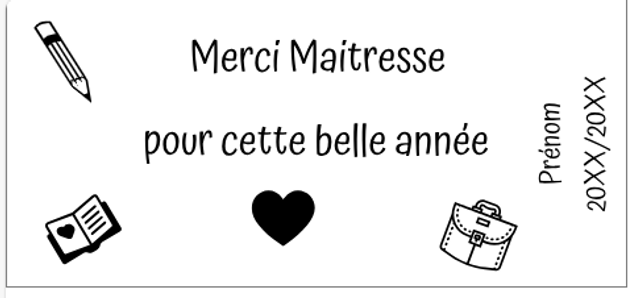 Brosse de tableau en bois personnalisée Merci  maitresse , maitre,...