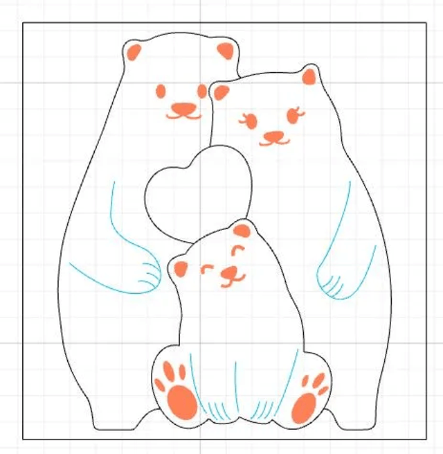 Puzzle ours en bois représentant votre famille