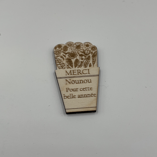magnet pot de fleurs merci maitresse , atsem, nounou