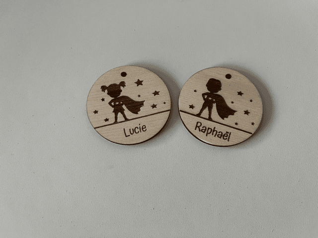 Etiquette pour sac personnalisée super mini hero